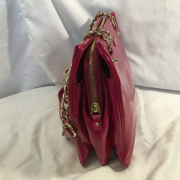 Kate Spade Dark Pink Leather Shoulder Bag with Chain Strap - Picture 3 of 8